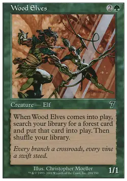 MTG Magic the Gathering Wood Elves (284/354) Seventh Edition MP - Image 1