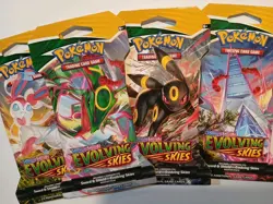 Pokemon Evolving Skies 4 Sleeved Booster Pack Complete Set - Image 1