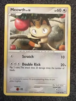 Meowth LV.18 114/147 Common Pokemon Card NM - Image 1