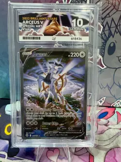 Pokemon TCG Arceus V Brilliant Stars Alt Art 166/172 Ace Graded Gem Mint 10 - Image 1