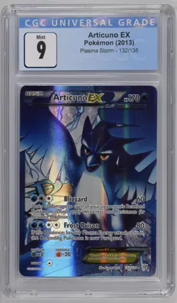 Pokemon TCG Articuno EX Full Art 132/135 Plasma Storm CGC 9 - Image 1