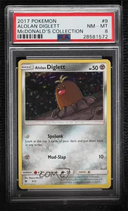 Alolan Diglett Pokemon McDonald's Collection 6 Happy Meal Promo PSA 8 - Image 1
