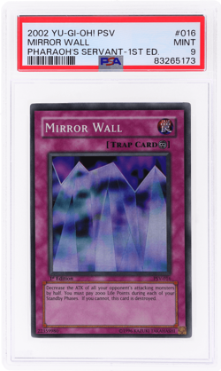 2002 Yu-Gi-Oh Pharaoh's Servant 1st Edition North American Mirror Wall Sr PSA 9 - Image 1