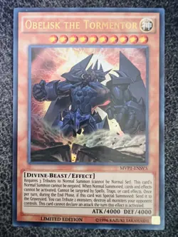 Yugioh Obelisk the Tormentor MVP1-ENSV5 Ultra Rare Limited Edition Near Mint - Image 1
