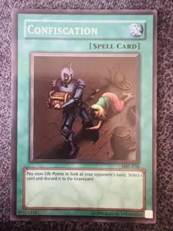 Yugioh Confiscation MRL-038 Super Rare Unlimited Edition Lightly Played - Image 1
