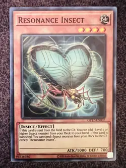 Yugioh Resonance Insect OP17-EN007 Super Rare Unlimited Edition NM - Image 1