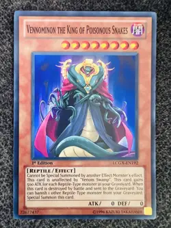 Yugioh Vennominon the King of Poisonous Snakes LCGX-EN192 Super Rare 1st Ed NM - Image 1
