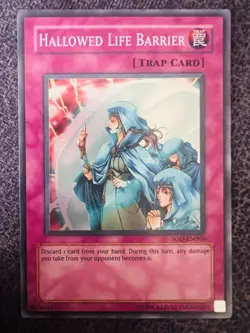 Yugioh Hallowed Life Barrier SOD-EN060 Unlimited Edition Super Rare NM - Image 1