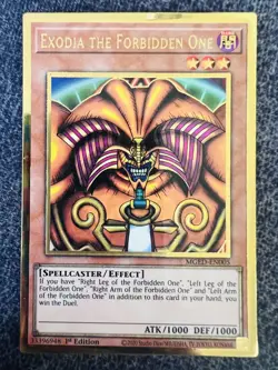 Yugioh Exodia the Forbidden One MGED-EN005 Premium Gold Rare 1st Edition NM - Image 1