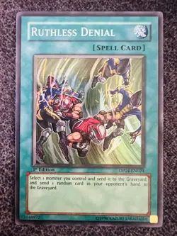 Yugioh Ruthless Denial DP04-EN024 Super Rare 1st Edition NM - Image 1
