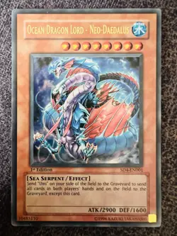 Yugioh Ocean Dragon Lord - Neo- Daedalus SD4-EN001 Ultra Rare 1st Edition NM - Image 1