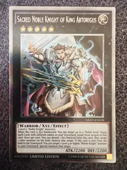Yugioh Sacred Noble Knight of King Artorigus NKRT-EN038 Platinum Rare Limited NM - Image 1