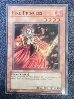 Yugioh Fire Princess LON-034 Super Rare Unlimited Edition NM - Image 1