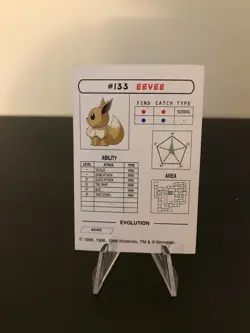 Pokemon EEVEE #133 White Paper Card Collectibles Nintendo 1998 - Image 2