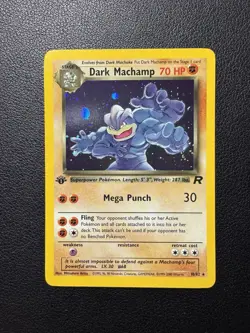 Dark Machamp 10/82 1st Edition Holo 1999-2000 Team Rocket Pokemon Card NM - Image 1
