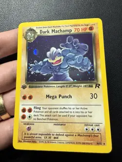 Dark Machamp 10/82 1st Edition Holo 1999-2000 Team Rocket Pokemon Card NM - Image 2