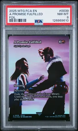 2025 MTG FINAL FANTASY: THROUGH THE AGES FOIL #0039 A PROMISE FULFILLED PSA 8 - Image 1
