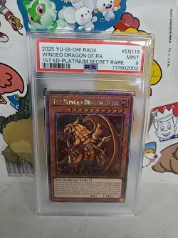 Yu-gi-oh! Stampede The Winged Dragon Of Ra RA04-EN118 Platinum Secret PSA 9 Mint - Image 1