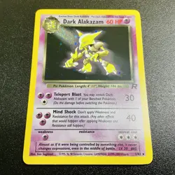 2000 Pokemon TCG WOTC Team Rocket Dark Alakazam #1 Holo Rare w/SWIRL 🌀 - NM - Image 2