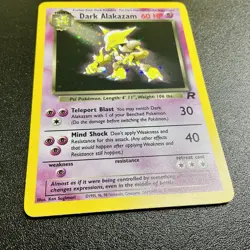 2000 Pokemon TCG WOTC Team Rocket Dark Alakazam #1 Holo Rare w/SWIRL 🌀 - NM - Image 3