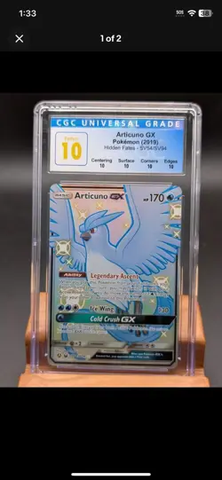 CGC Perfect 10 (Pop 8) Articuno GX Pokemon 2019 Hidden Fates SV54/SV94 GRAIL!!! - Image 4