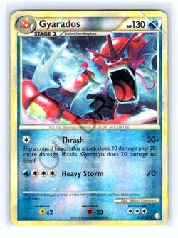 Pokemon RED Gyarados 123/123 HeartGold SoulSilver Reverse Holo Foil Rare HVY DMG - Image 1