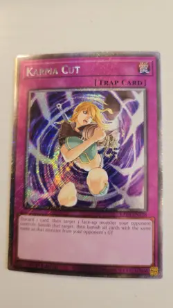Karma Cut 1st Edition Platinum Secret Rare RA04-EN128 Yu-Gi-Oh! - Image 1