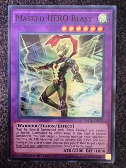 Yugioh Masked HERO Blast RATE-ENSE2 Super Rare Limited Edition NM - Image 1