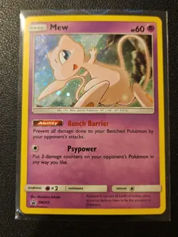 Pokemon Sun & Moon Black Star Promo Card Mew SM215 Holo TCG - Image 1