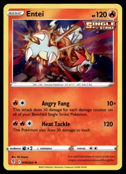 Entei 19/203 Pokemon Card Evolving Skies Rare Holo 120 HP Near Mint U22 - Image 1