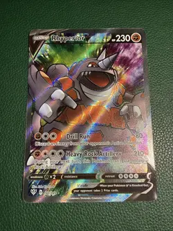 Rhyperior v Darkness Ablaze Holo Card 181/189 Full Art Ultra Rare Near Mint - Image 1