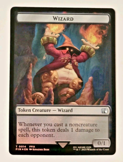Magic The Gathering Final Fantasy Double Sided Wizard/ Hero Token Creature Foil - Image 1