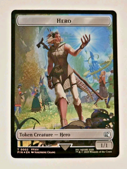 Magic The Gathering Final Fantasy Double Sided Wizard/ Hero Token Creature Foil - Image 2