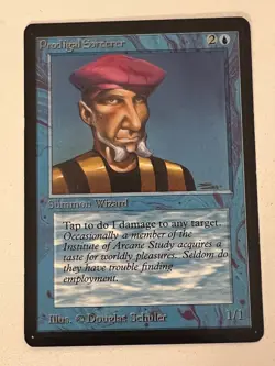 Magic the Gathering MTG Beta Prodigal Sorcerer LP- (Beta Bob) - Image 1