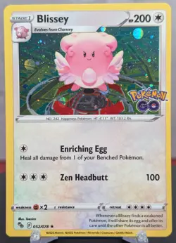 Pokemon Blissey #052/078 Pokemon GO Cosmos Holo English - Image 1