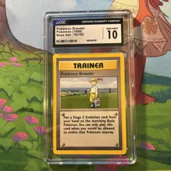 Pokemon TCG CGC 10 GEM MINT Pokemon Breeder 76/102 RARE Base Set - Image 1