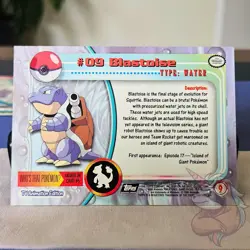 Blastoise #9 Topps 1999 Pokemon TV Animation Vintage - LP - Free Shipping - Image 2
