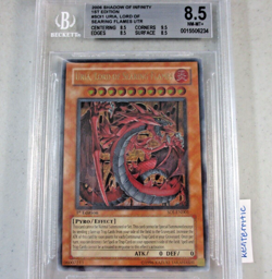 BGS 8.5 Uria Lord of Searing Flames SOI-EN001 1st Ultimate Rare YuGiOh English - Image 1