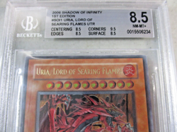 BGS 8.5 Uria Lord of Searing Flames SOI-EN001 1st Ultimate Rare YuGiOh English - Image 2