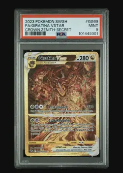 PSA 9 Giratina VSTAR GG69 Crown Zenith Galarian Gallery Secret Rare Pokemon Card - Image 1
