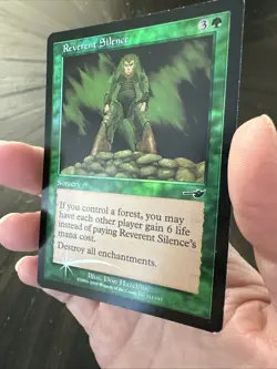 MTG Magic The Gathering Card Reverent Silence FOIL Nemesis Green Common 111/143 - Image 4