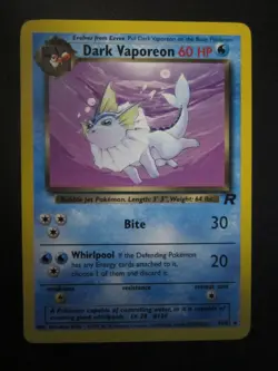 VAPOREON POKEMON CARD 45/82 ROCKET VINTAGE NON HOLO NEVER PLAYED NM- - Image 1