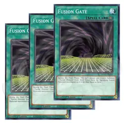 Yugioh - Fusion Gate x 3 - 1st Edition NM - Plus Free Holographic Card - Image 1