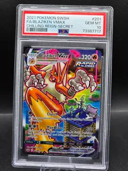 Pokemon 2021 Blaziken VMAX 201/198 Alt Art Chilling Reign GEM MINT PSA 10 - Image 1