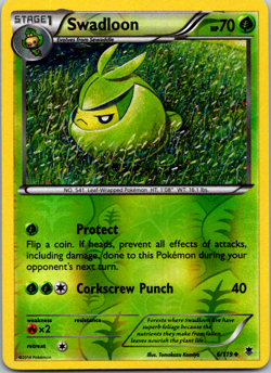 Pokemon - Swadloon - 6/119 - Reverse Holo - Phantom Forces - NM/M - Image 1