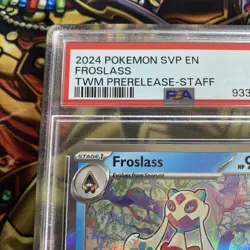 Pokemon PSA 9 Froslass Staff Promo SVP EN 117 Prerelease Twilight Masquerade - Image 2