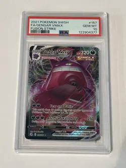 Pokemon Fusion Strike Gengar VMAX #157/264 Full Art PSA 10 Gem Mint - Image 1