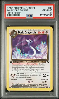 2000 POKEMON ROCKET 1ST ED #33 DARK DRAGONAIR PSA 10 - Image 1