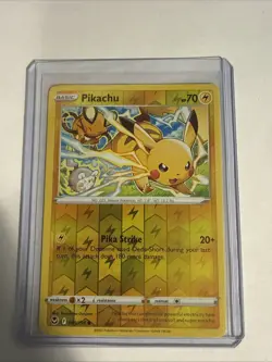 2022 Pokemon Sword and Shield Silver Tempest Reverse Foil #049 Pikachu C - Image 1