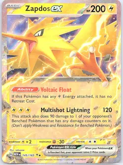 Zapdos ex 145/165 SV: Scarlet & Violet 151 - Pokemon Card - NM - Image 1